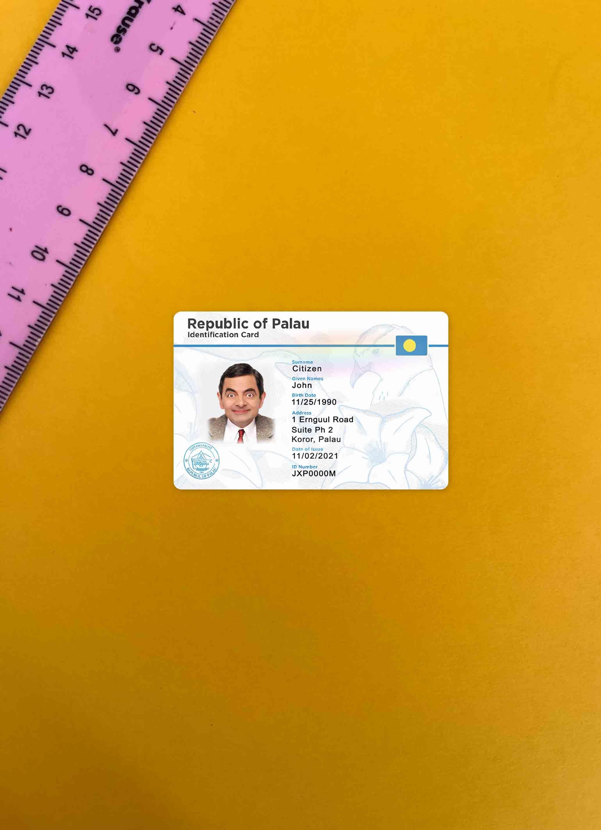 Printable Palau ID card photolook template